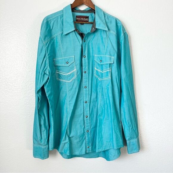 Rock and Roll Men’s Button Down Shirt Size 2XL Blue - Picture 14 of 14